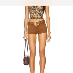 Superdown High Waist Brown Shorts